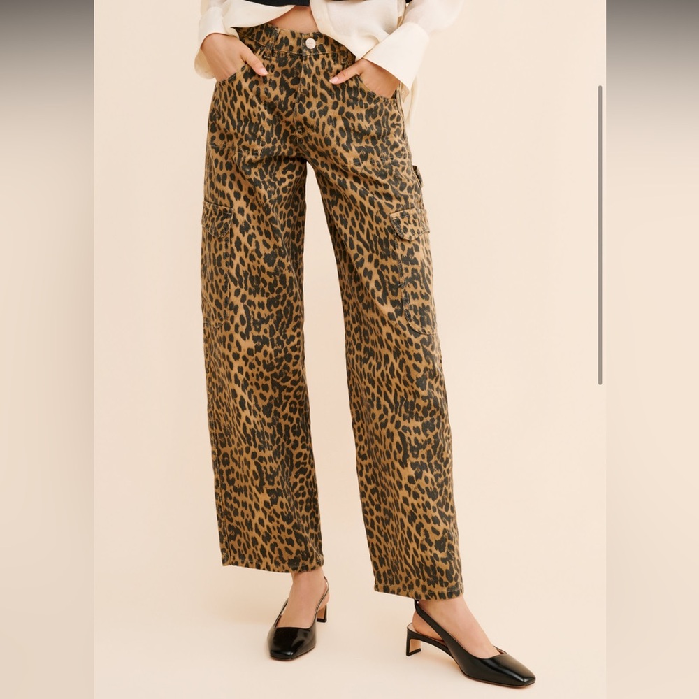 Damson Madder Leopard Cargo Jeans